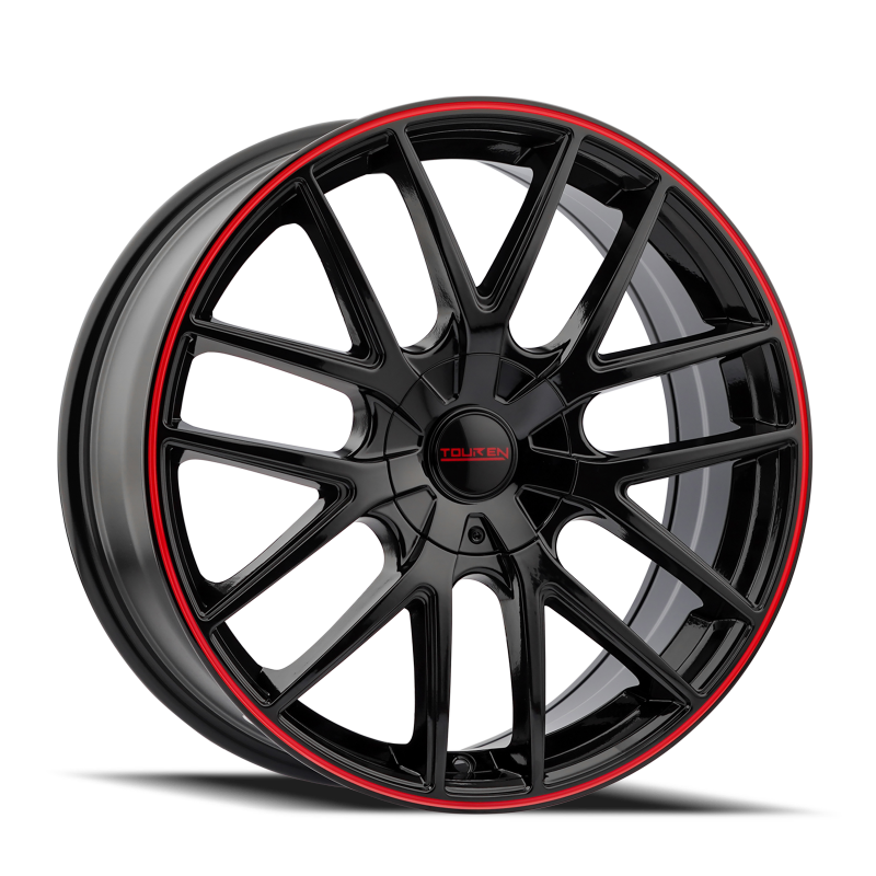 Touren 3260 TR60 17x7.5 / 5x112/120 BP / 42mm Offset / 72.62mm Hub Gloss Black w/ Red Ring Wheel