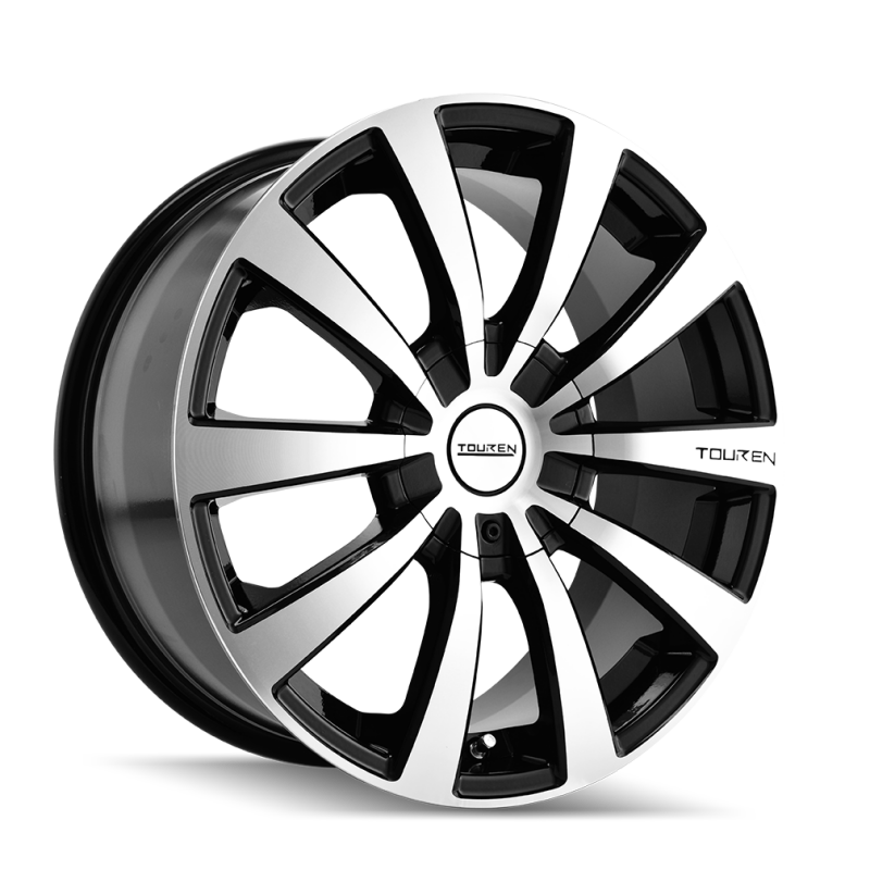 Touren 3130 TR3 15x7 / 5x112/115 BP / 40mm Offset / 72.62mm Hub Gloss Black Machined Wheel