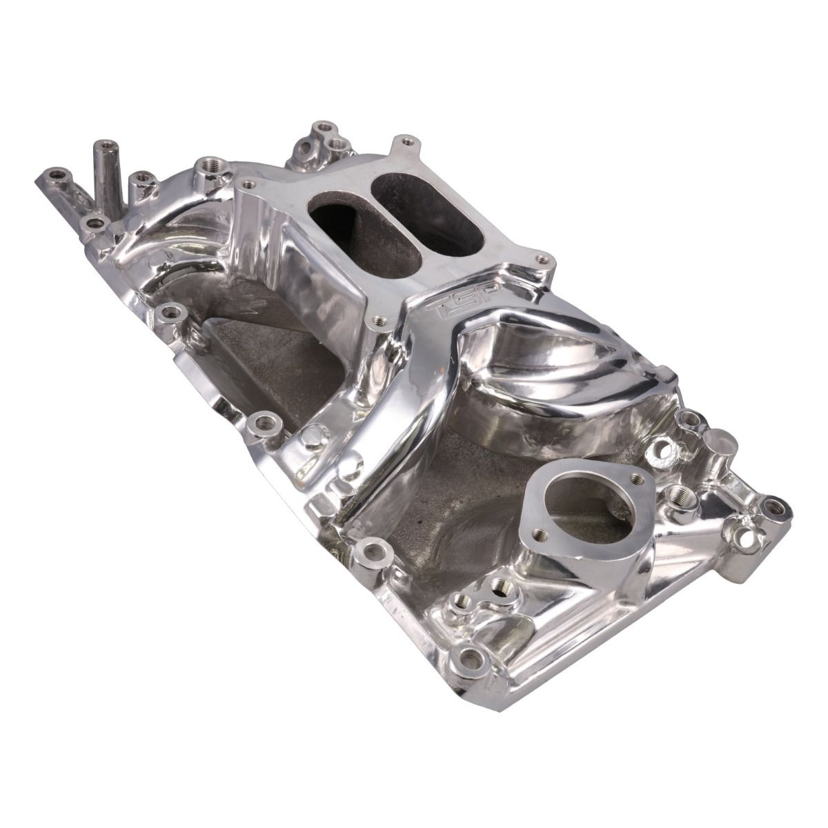 Chrysler Small Block Carbureted Dual Plane Air Gap Aluminum Intake Manifold - Black