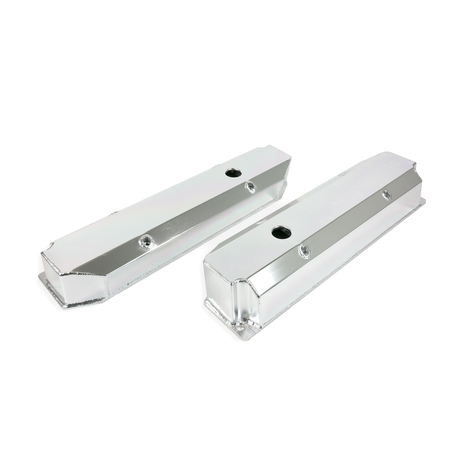 Chrysler Big Block Short Bolt Fabricated Aluminum Valve Covers - Clear Anodized