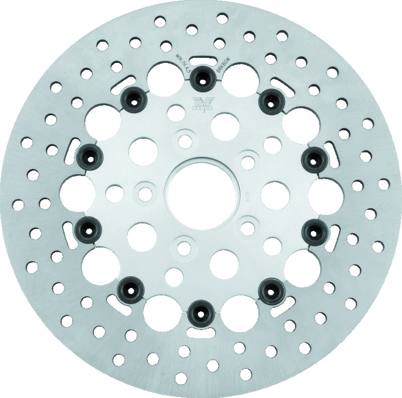 Twin Power 84-17 Big Twin Exc 11.8 and Lug Mount 84-13 XL Front 11.5 Floating Rotor W/Holes Silver