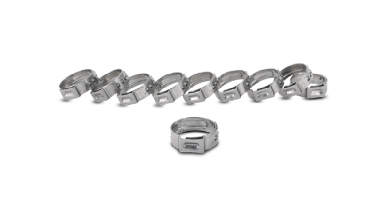 Vibrant One Ear Stepless Pinch Clamps 7.0-8.7mm clamping range (Pack of 10) SS 5mm band width