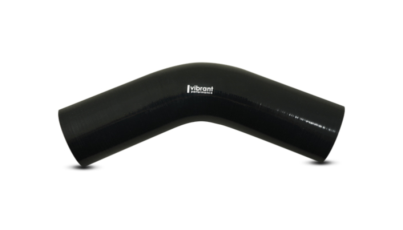 Vibrant 4 Ply Reinforced Silicone Elbow Connector - 2.25in I.D. - 45 deg. Elbow (BLACK)