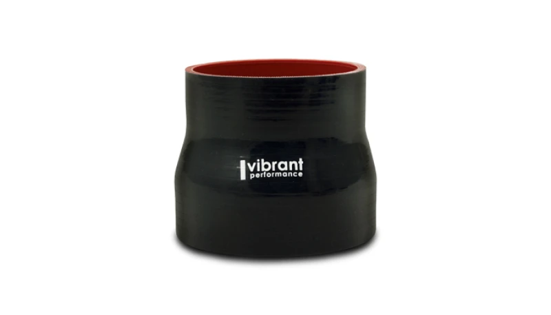 Vibrant 4 Ply Reinforced Silicone Transition Connector - 2.5in I.D. x 3in I.D. x 3in long (BLACK)