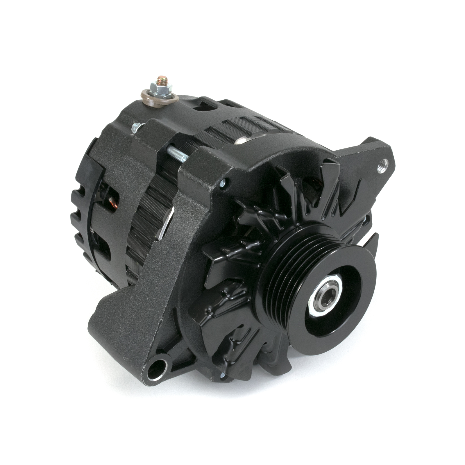 GM CS130 Style 160 Amp Alternator with Serpentine Pulley - Black