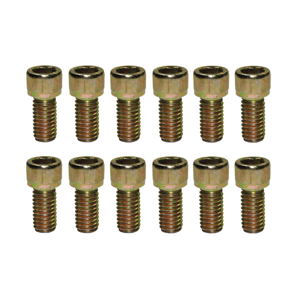 Chevy Small Block Gold Zinc Steel Allen Head Exhaust Header Bolt Set