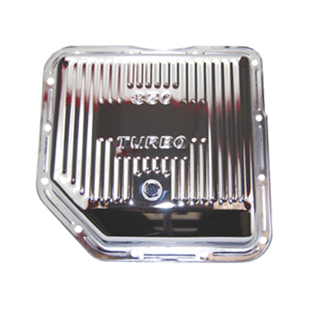 GM Turbo 350 Raised Finned Chrome Steel High-Capacity Transmission Pan