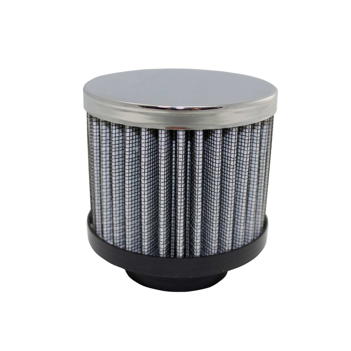 Chrome Steel Round 1 3/8" Clamp-On Breather with Washable Filter
