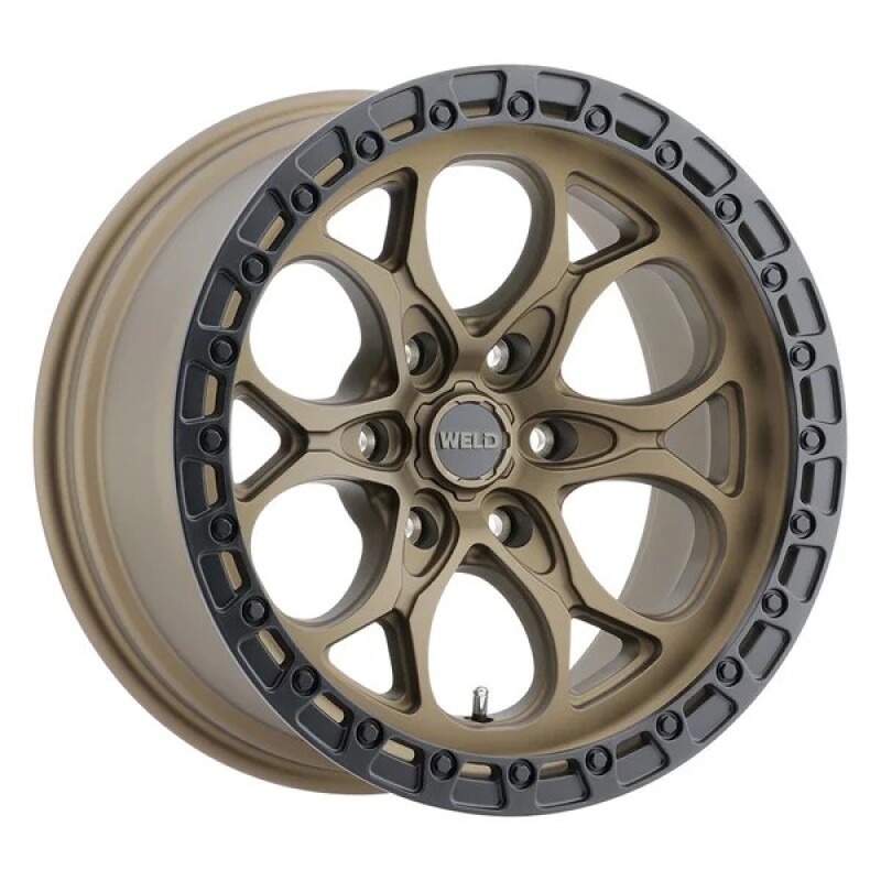 Weld Ledge 6 18x9 / 6x135 / ET -12 / BS 4.51 - Satin Bronze w/ Satin Black Ring