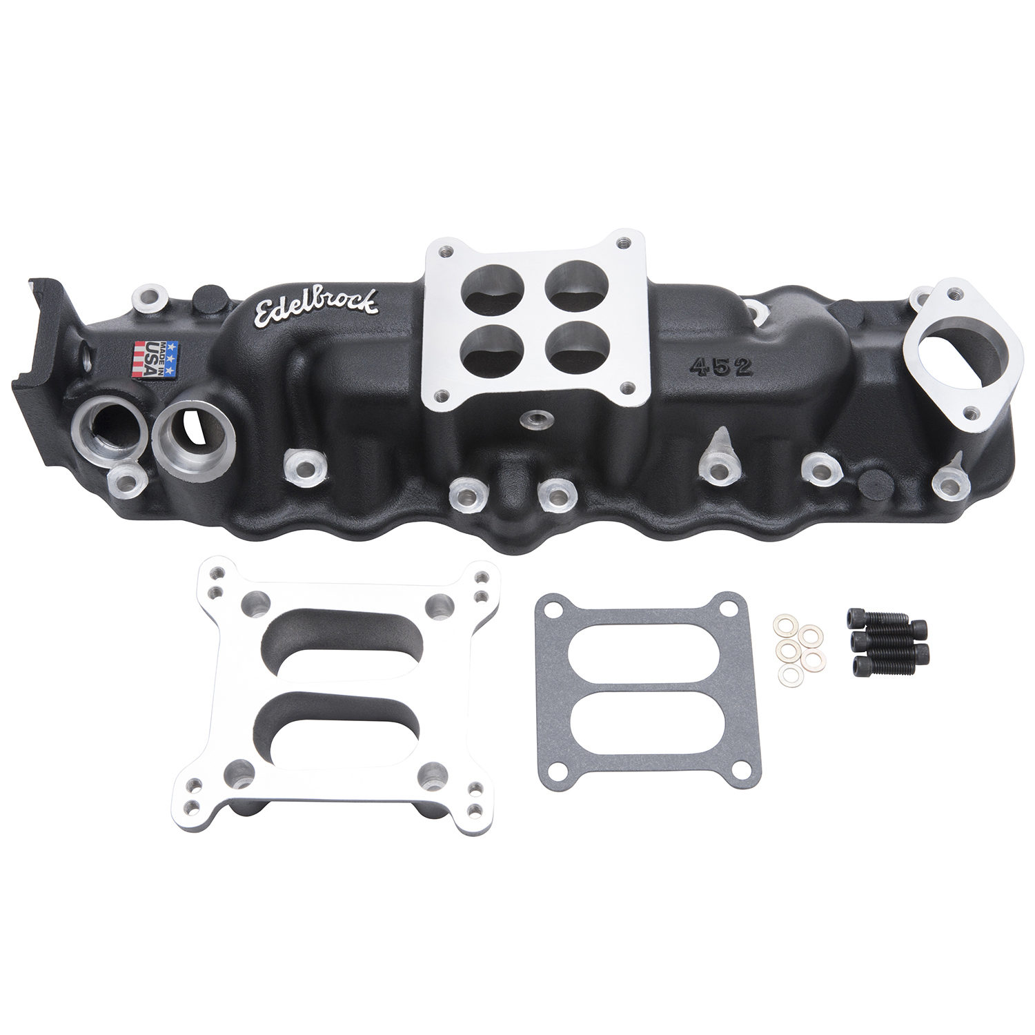 Ford Flathead 4-Barrel Int. Manifold, 1949-53, Black Finish (11073)