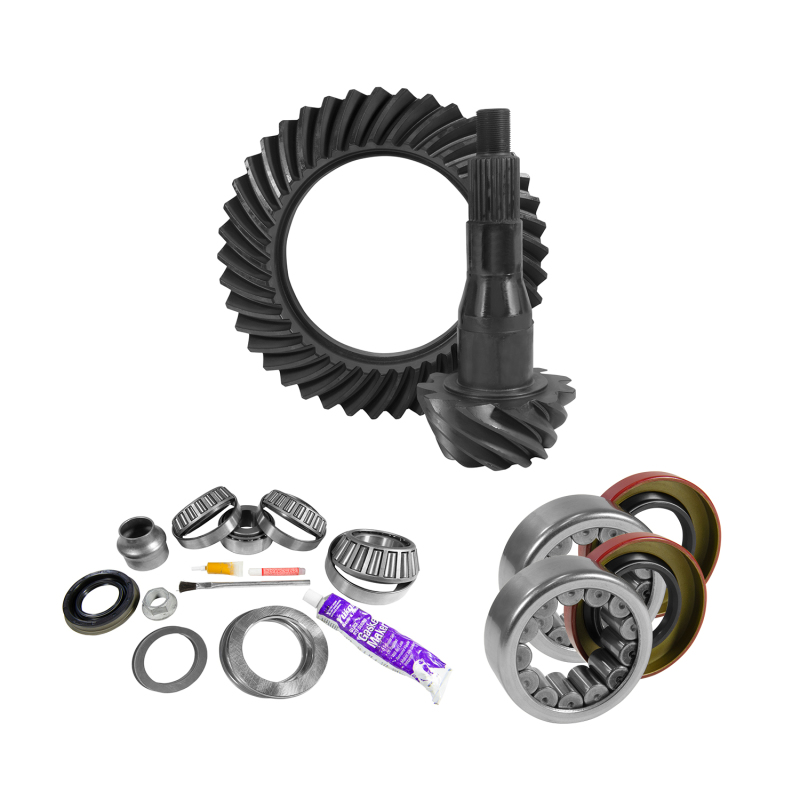 Yukon Gear 9.75in Ford 4.11 Rear Ring & Pinion Install Kit Axle Bearings and Seal