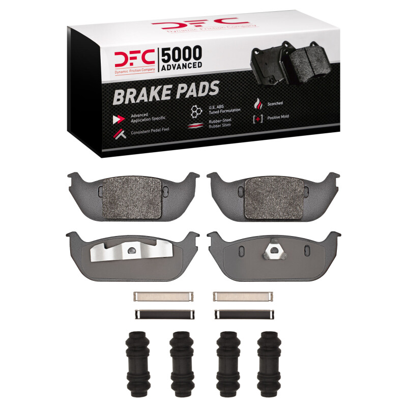 DFC 03-05 Lincoln Aviator Rear 5000 Advanced Semi Metallic Brake Pads and Hardware Kit