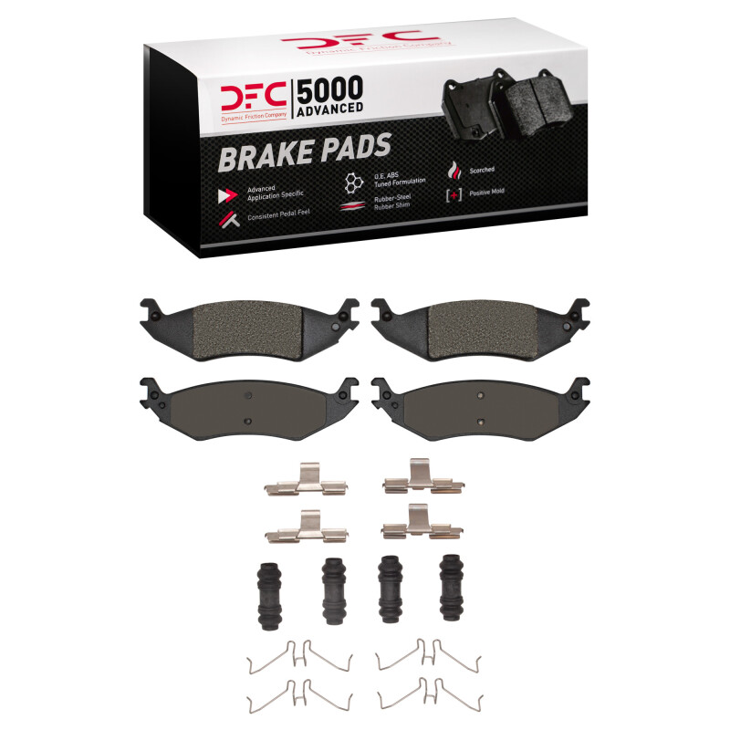 DFC 04-06 Ford E-150 Club Wagon Rear 5000 Advanced Semi Metallic Brake Pads and Hardware Kit