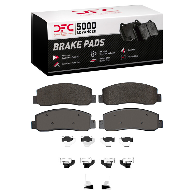 DFC 10-12 Ford F-350 Super Duty 2WD Front 5000 Advanced Semi Metallic Brake Pads and Hardware Kit
