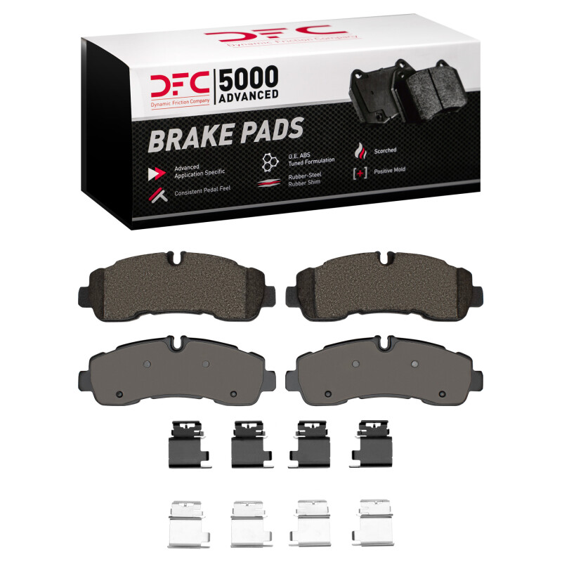 DFC 20-25 Ford Transit-350 HD/DRW Rear 5000 Advanced Semi Metallic Brake Pads and Hardware Kit