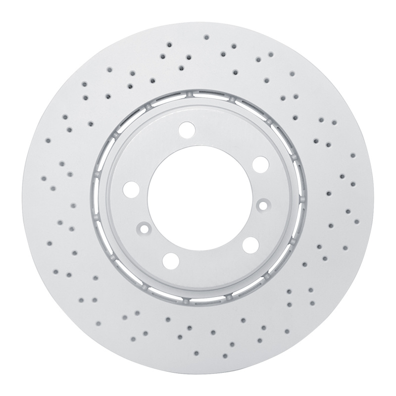 DFC 17-23 Porsche 718 Boxster Left Front Drilled Hi-Carbon Alloy Geomet Coated Rotor