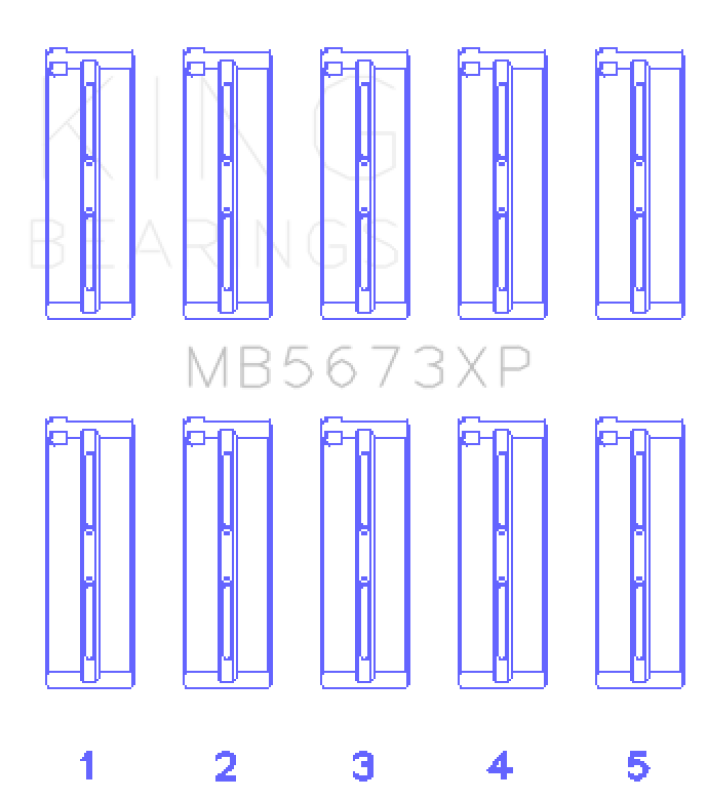 King Engine Bearings Honda F20C/F22C 16v (Size .025) Performance Main Bearing Set