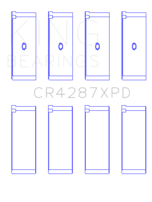 King Honda B18C1/B18C5 16V (Size 0.25mm - Predoweled for Alum Rods) Performance Rod Bearing Set