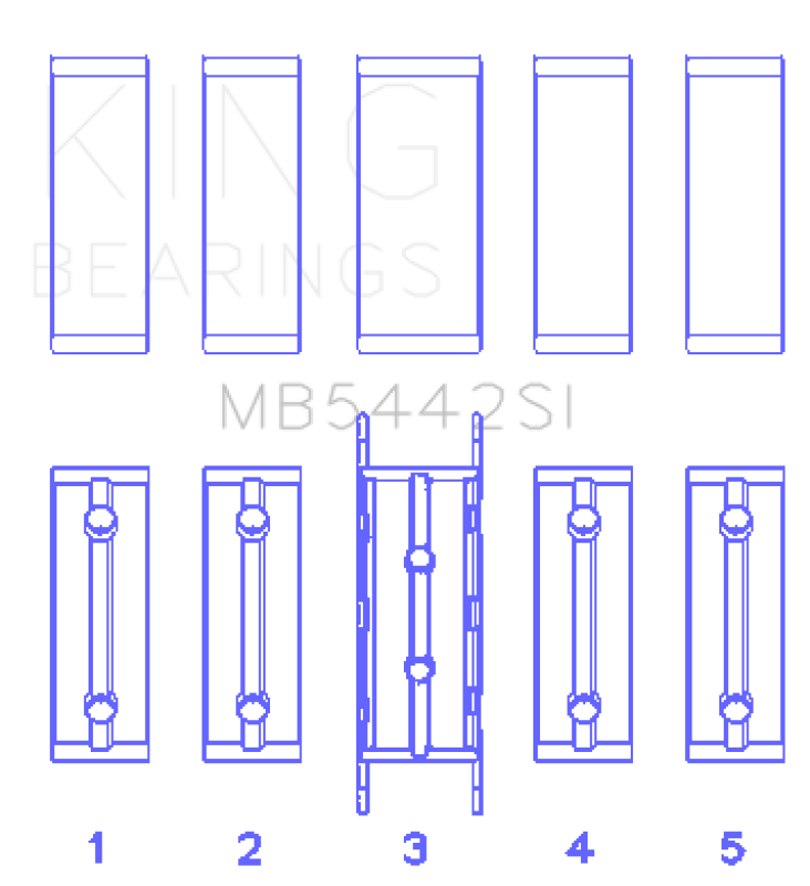King Ford/Mazda Duratec 2.0/2.3 DOHC (Size 0.25) Silicon Bi-Metal Aluminum Main Bearing Set