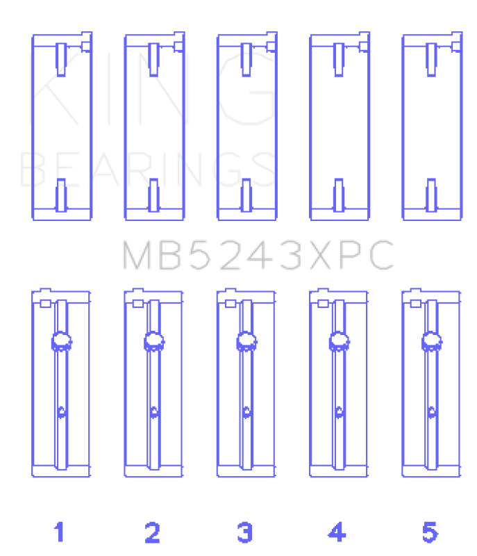 King Engine Bearings Nissan SR20DE/DET (2.0L) Performance Coated Main Bearing Set - Size STD