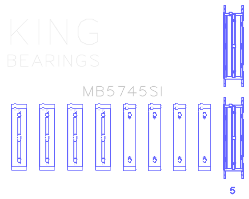 King Engine Bearings Subaru FA/FB (Size 0.50 Oversized) Main Bearing Set