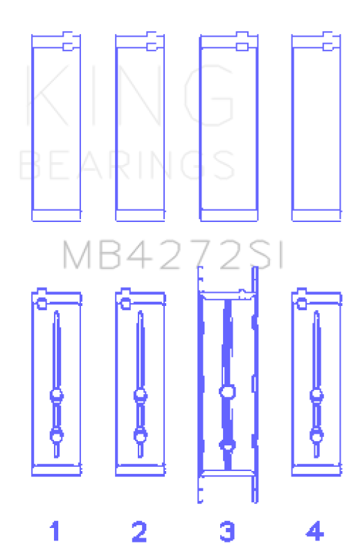 King Engine Bearings Holden Alloytec 175/190 (Size +0.75mm) Main Bearing Set