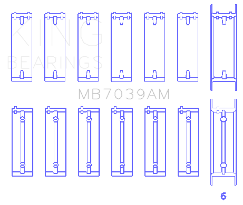 King Engine Bearings B.M.W/Opel M 51/M 57/D 25/Y 25 Td (Size +1.0mm) Main Bearing Set