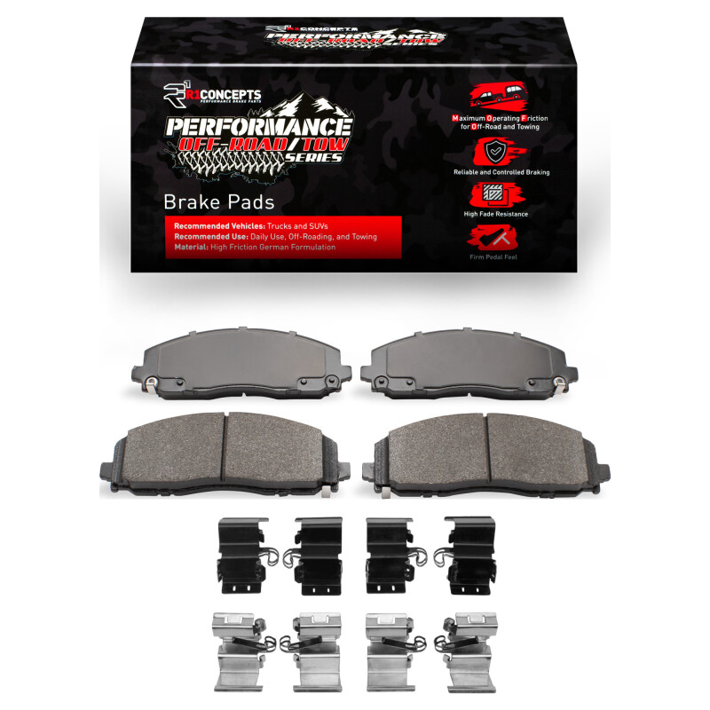 R1 2012-2025 Chrysler Town & Country Front Performance Off-Road/Tow Brake Pads & Hardware Kit