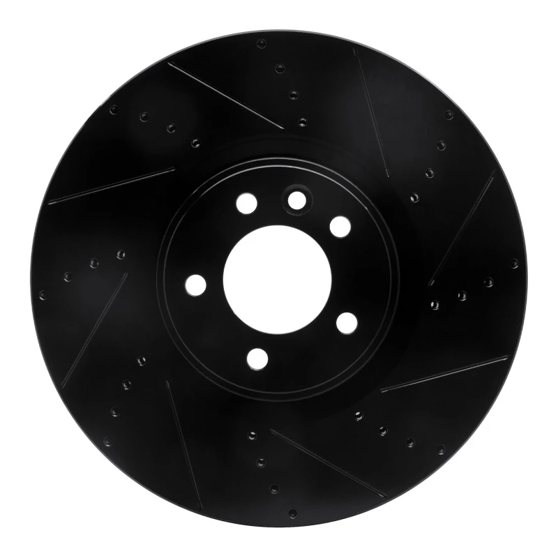 R1 2010-2017 Land Rover Range Rover Sport Front Right Drilled & Slotted Black Brake Rotor