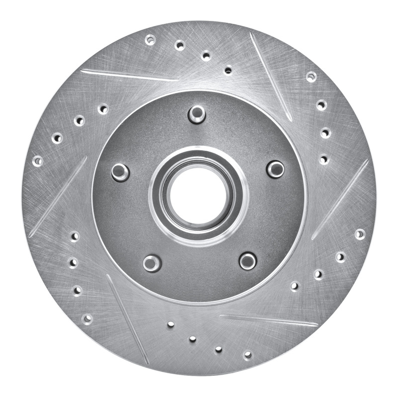 R1 1978-1990 Buick Electra Front Right Drilled & Slotted Silver Brake Rotor
