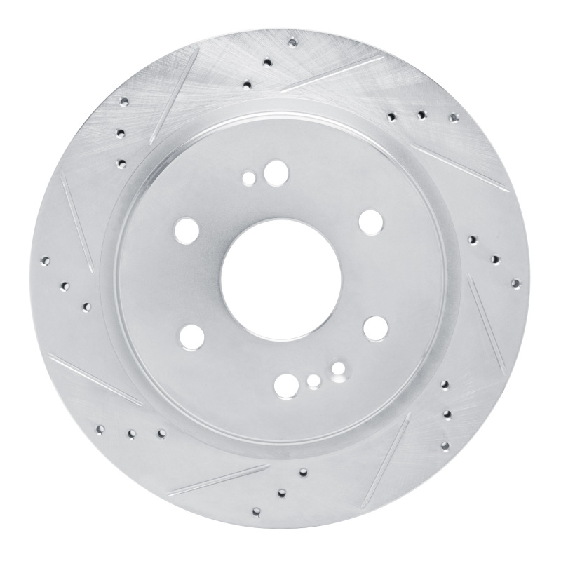 R1 2019-2025 Cadillac Escalade ESV Rear Left Drilled & Slotted Silver Brake Rotor