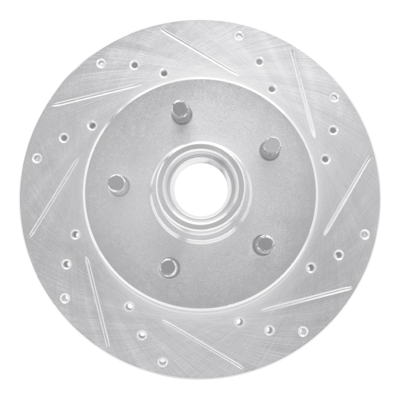 R1 1988-1994 Chevrolet C1500 Front Right Drilled & Slotted Silver Brake Rotor
