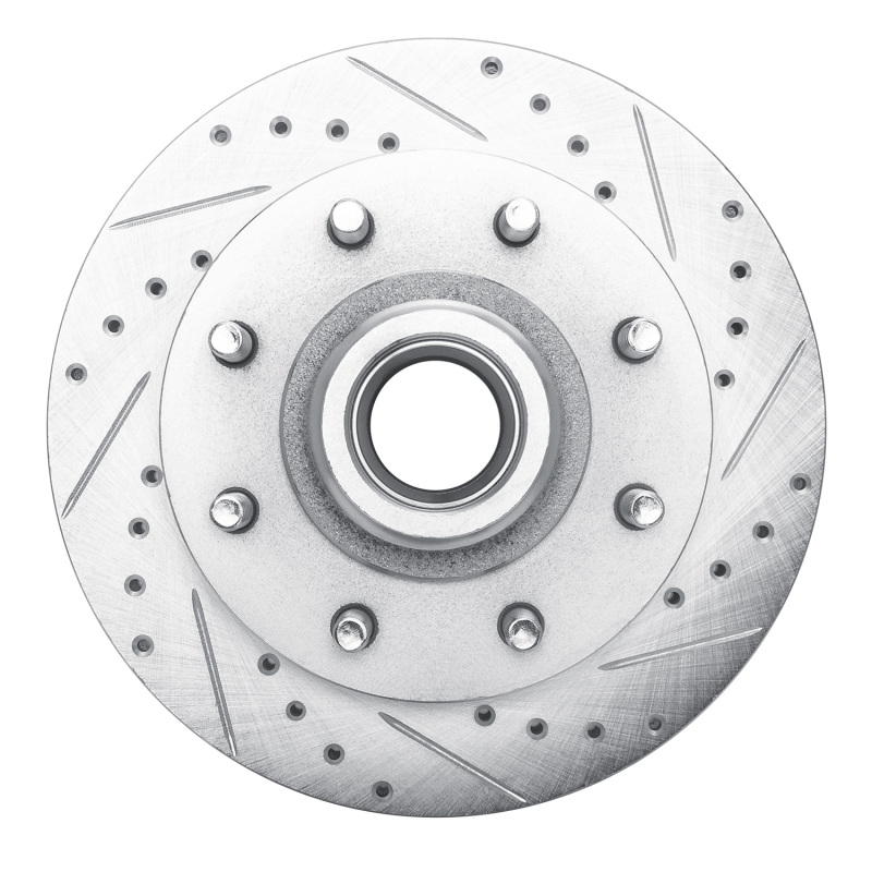R1 1988-1996 Chevrolet C3500 Front Right Drilled & Slotted Silver Brake Rotor
