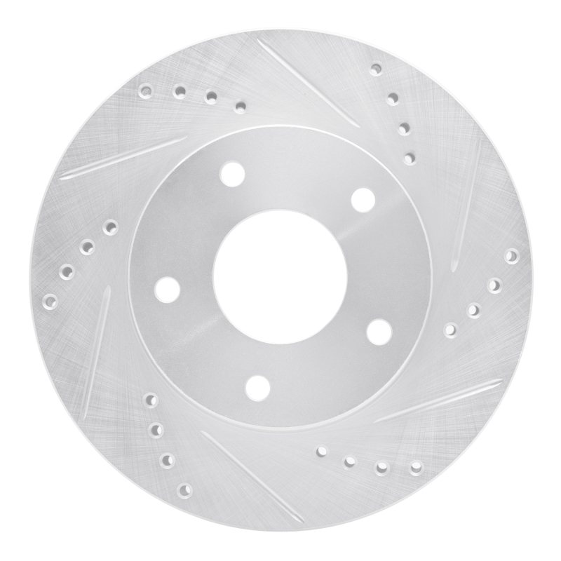 R1 1997-2005 Chevrolet S10 Front Right Drilled & Slotted Silver Brake Rotor