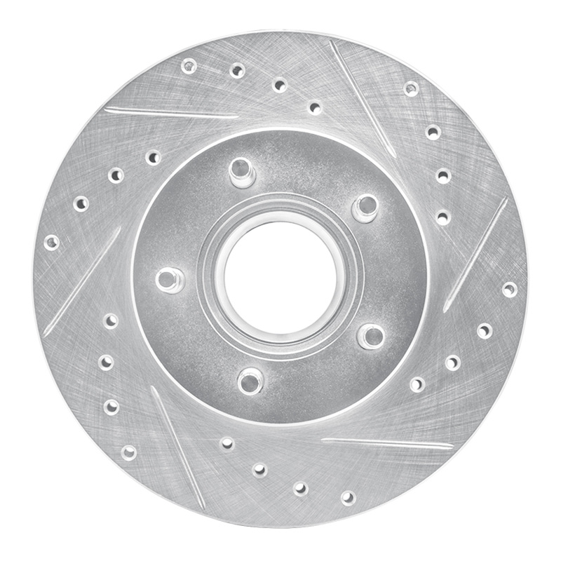 R1 1983-1992 Ford Explorer Front Right Drilled & Slotted Silver Brake Rotor