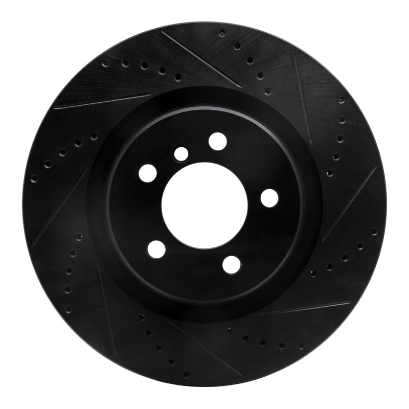 R1 06-12 Land Rover Range Rover Front Right Drilled & Slotted Black Brake Rotor