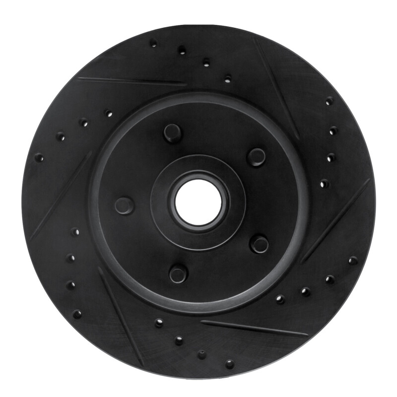 R1 71-81 Chrysler New Yorker Front Right Drilled & Slotted Black Brake Rotor