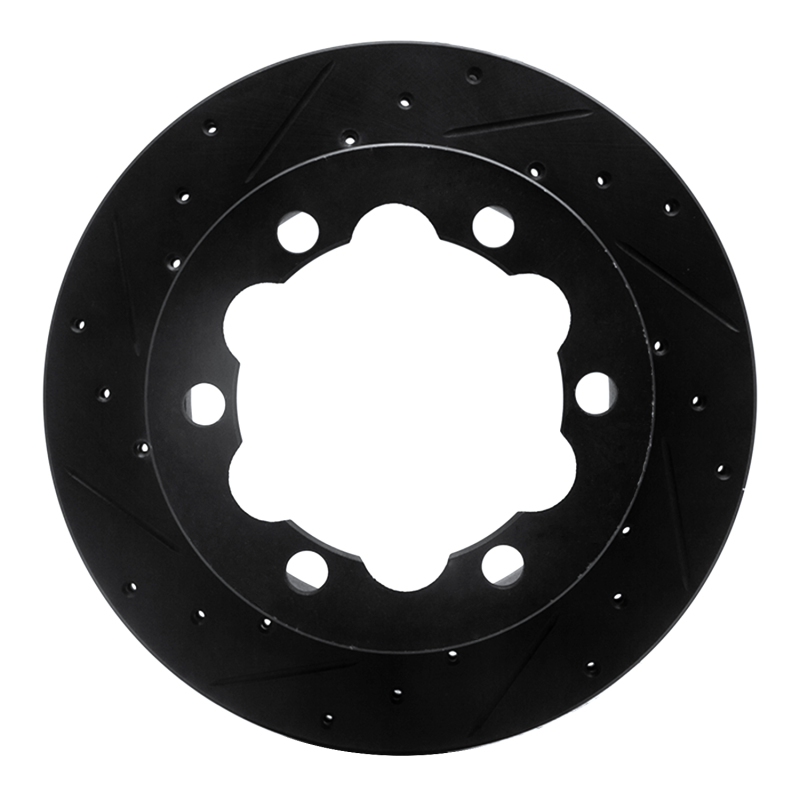 R1 02-06 Dodge Sprinter 3500 Rear Left Drilled & Slotted Black Brake Rotor