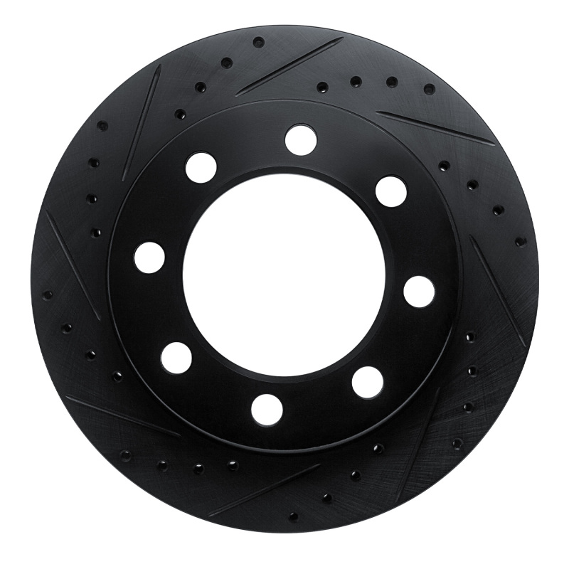 R1 71-97 Dodge B300 Van (71-74) / B300 (75-80) Front Left Drilled & Slotted Black Brake Rotor