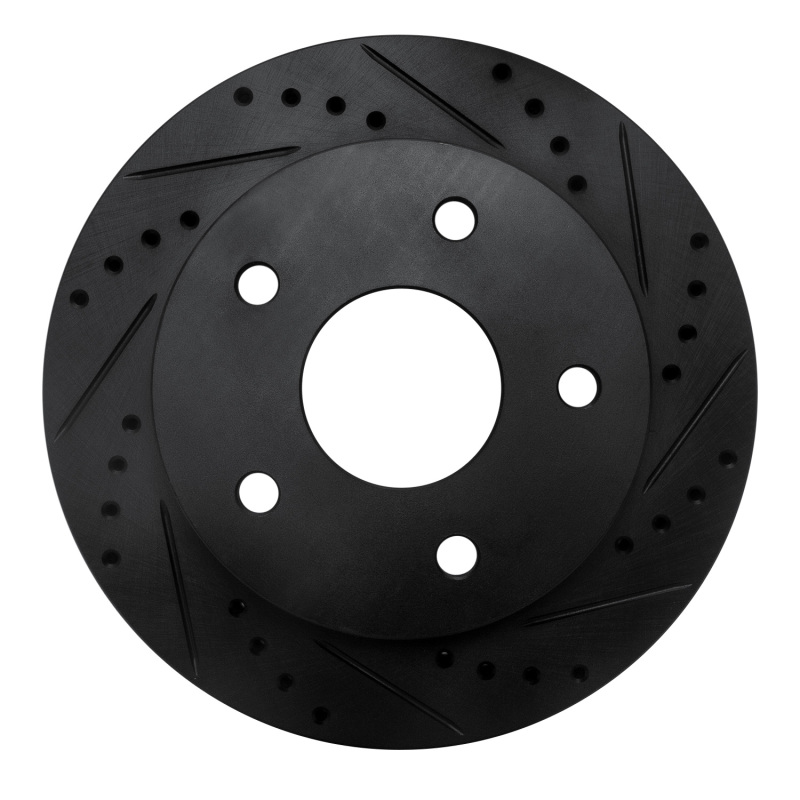 R1 00-01 Dodge Ram 1500 Pickup Front Right Drilled & Slotted Black Brake Rotor