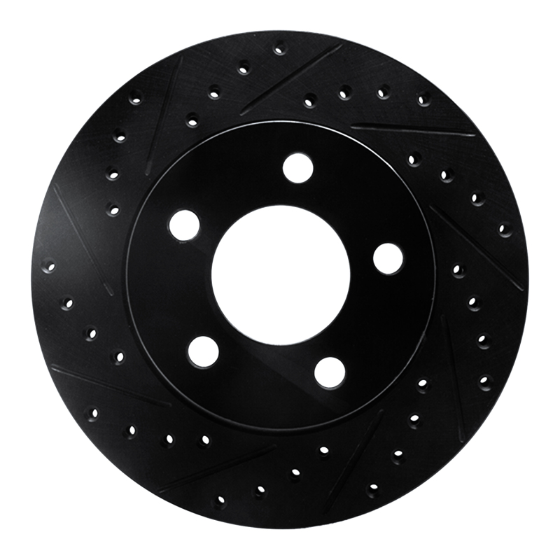 R1 80-89 American Motors Eagle Front Left Drilled & Slotted Black Brake Rotor