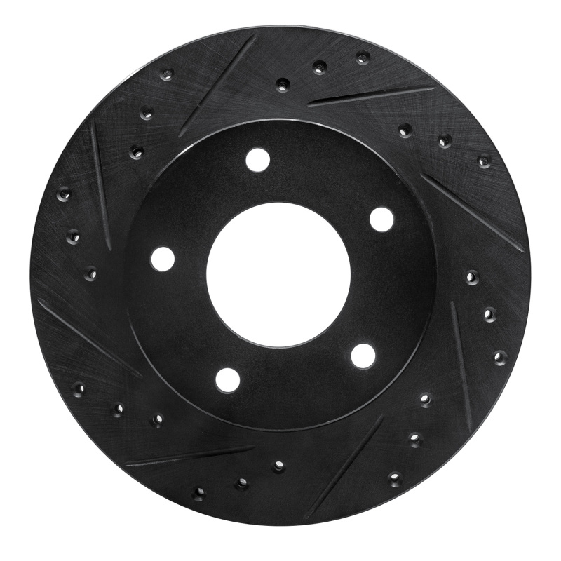 R1 77-80 Buick Electra Rear Left Drilled & Slotted Black Brake Rotor