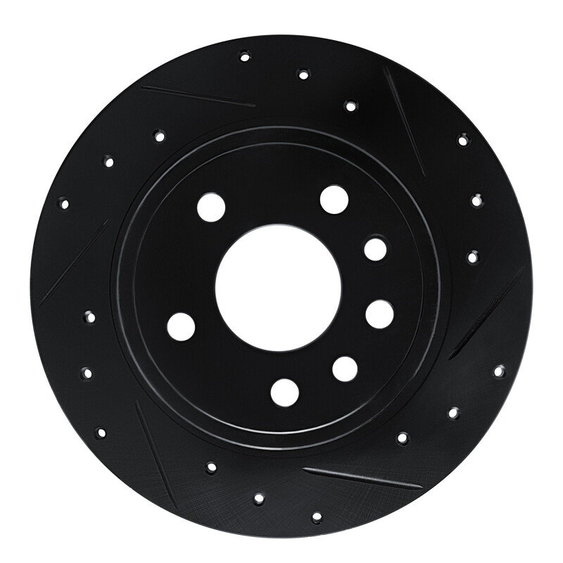 R1 97-01 Cadillac CATERA Rear Right Drilled & Slotted Black Brake Rotor