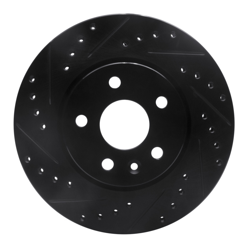 R1 11-23 Chevrolet Bolt EUV Front Right Drilled & Slotted Black Brake Rotor