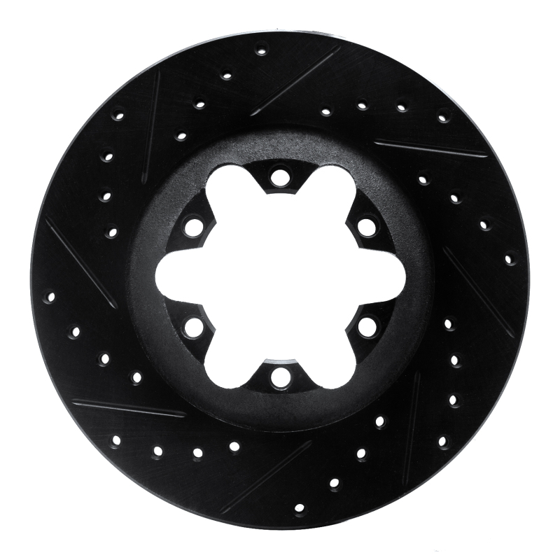 R1 04-08 Chevrolet Colorado Front Left Drilled & Slotted Black Brake Rotor
