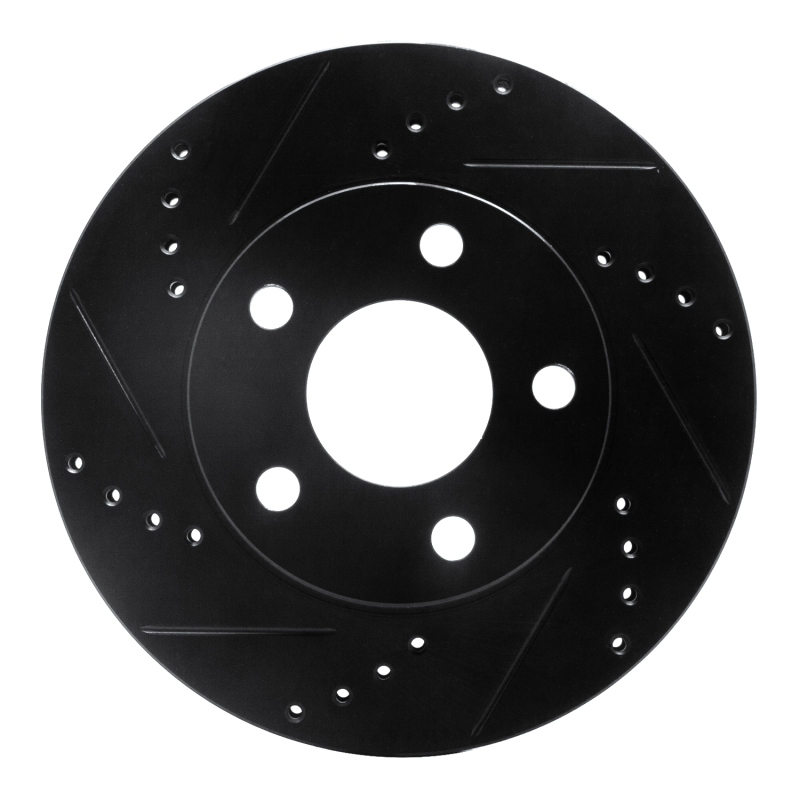 R1 97-05 Buick LeSabre Front Left Drilled & Slotted Black Brake Rotor