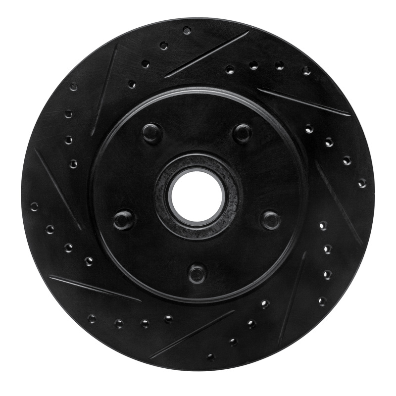 R1 68-73 Ford Mustang Front Left Drilled & Slotted Black Brake Rotor
