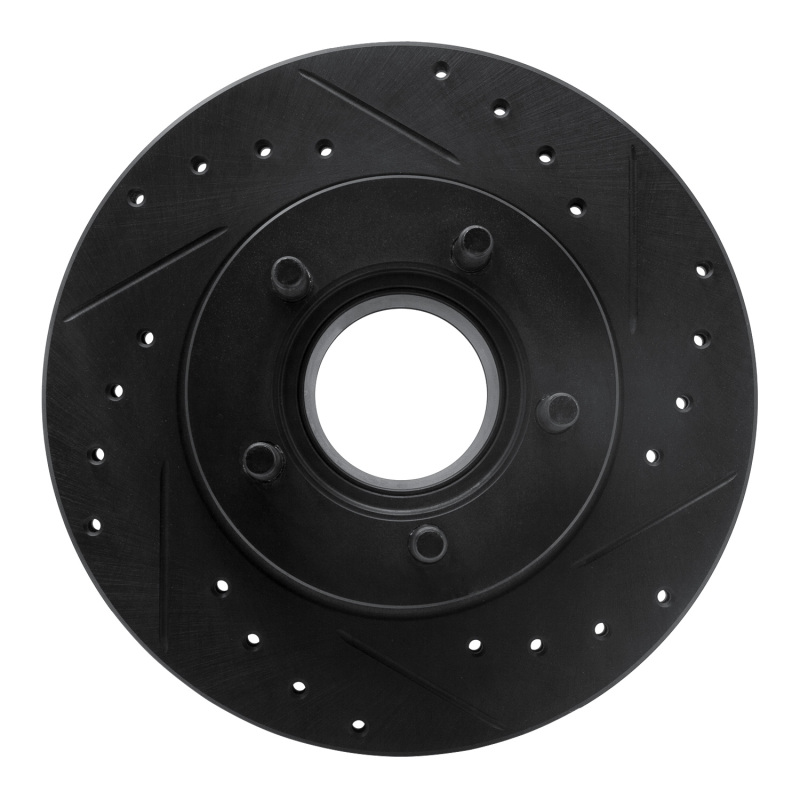 R1 90-94 Ford Ranger (USA/Canada) Front Right Drilled & Slotted Black Brake Rotor
