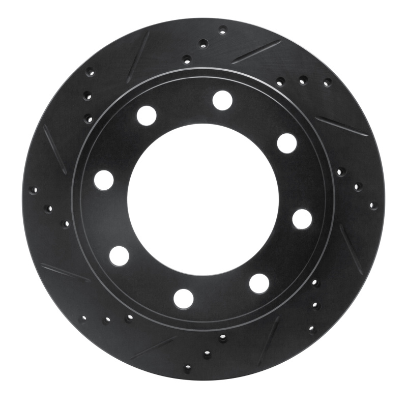 R1 99-05 Ford F-250 2WD (Super Duty) Rear Left Drilled & Slotted Black Brake Rotor