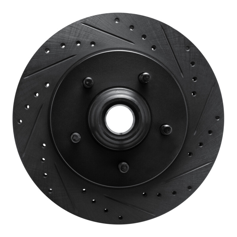 R1 99-04 Ford Expedition Front Right Drilled & Slotted Black Brake Rotor